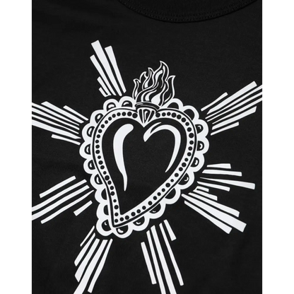 Dolce & Gabbana sort sacred heart T-shirt i 100% bomuld