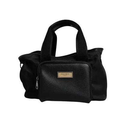Dolce & Gabbana Black Shoulder Strap Pet Carry Logo Plaque Bag