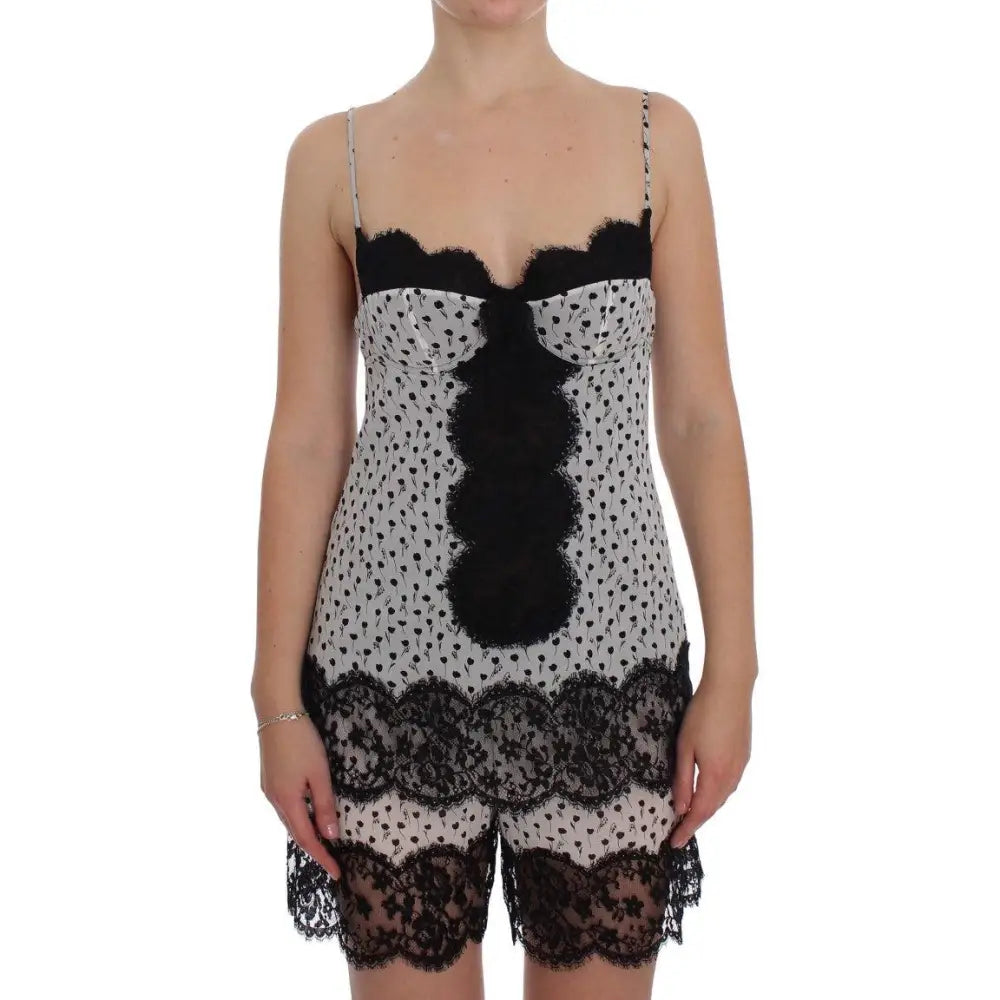 Dolce & Gabbana Black Silk Lace Babydoll Lingerie Top