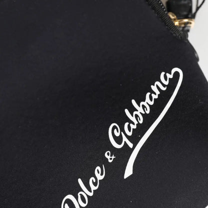 Dolce & Gabbana Black Solid Nylon DG LogoPrint Clutch Zip Borse Pouch Bag