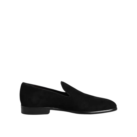Dolce & Gabbana gabbana black suede slip on loafers med minimalist design