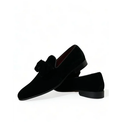 Dolce & Gabbana sorte velour tassel loafers, 100% originale brands, spar 30–70%