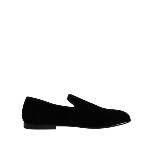 Dolce & Gabbana gabbana black velvet slip on loafers bagside