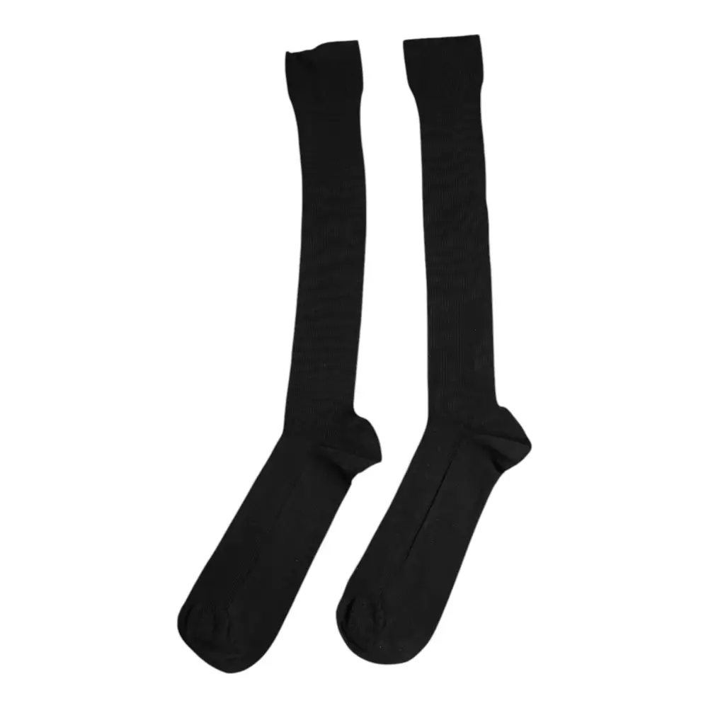 Dolce & Gabbana Black Viscose Logo Over The Calf Socks