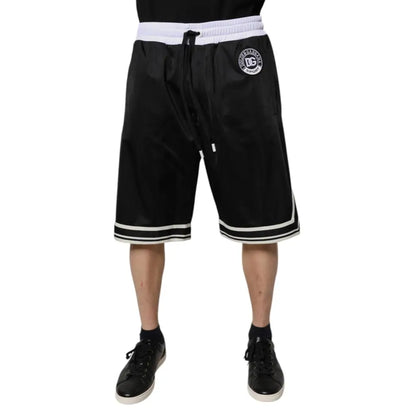Dolce & Gabbana Black White Men Bermuda Sweatshorts Shorts