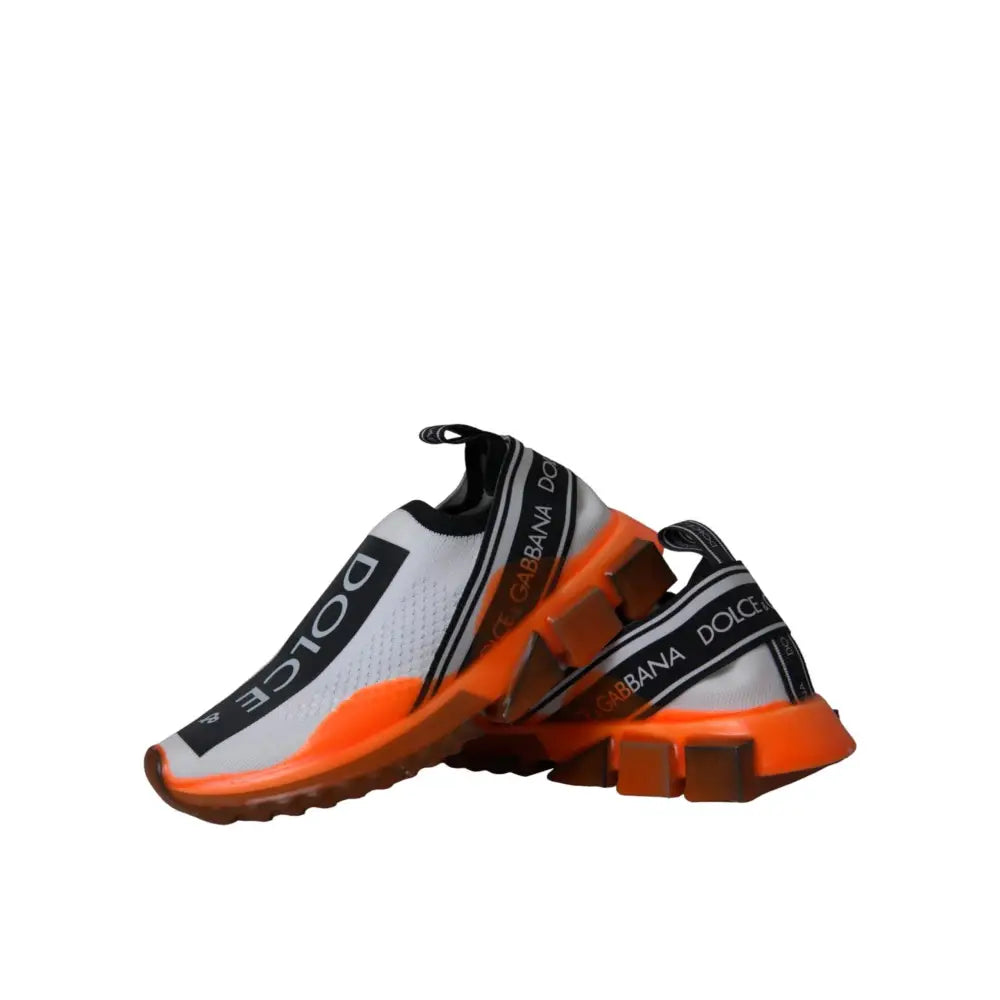 Dolce & Gabbana Black White Orange Slip On Sorrento Sneakers Shoes