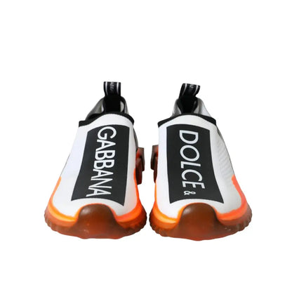 Dolce & Gabbana Black White Orange Slip On Sorrento Sneakers Shoes