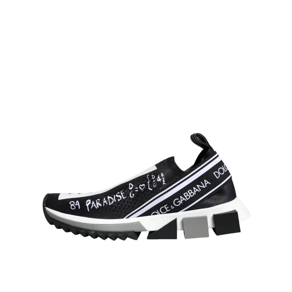 Dolce & Gabbana Black White Sorrento Low Top Sneakers Shoes