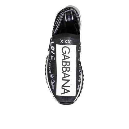 Dolce & Gabbana Black White Sorrento Low Top Sneakers Shoes