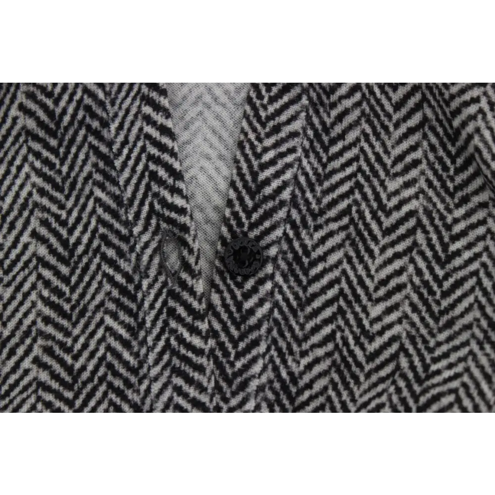 Sort Dolce & Gabbana cardigan sweater i sort-hvid uld, 100% originale brands