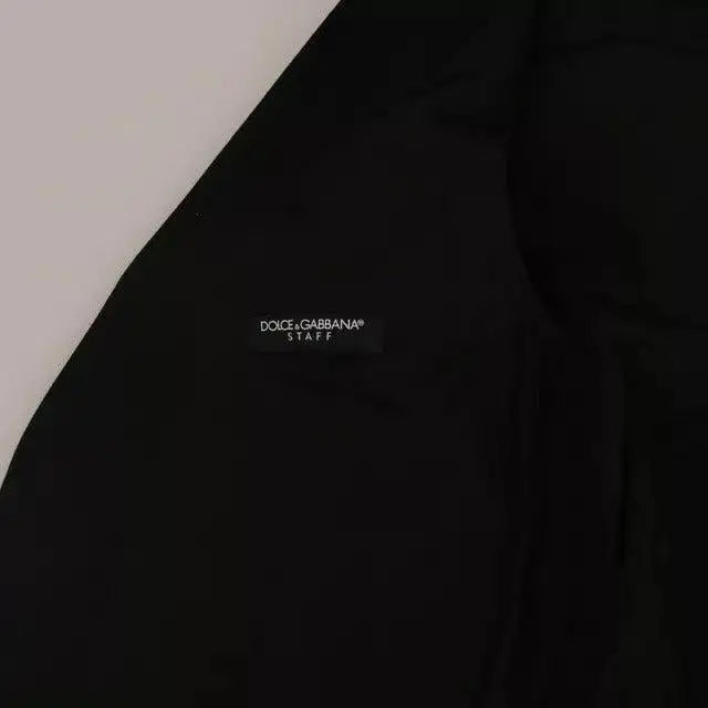 Dolce & Gabbana Black Wool Logo Waistcoat Vest