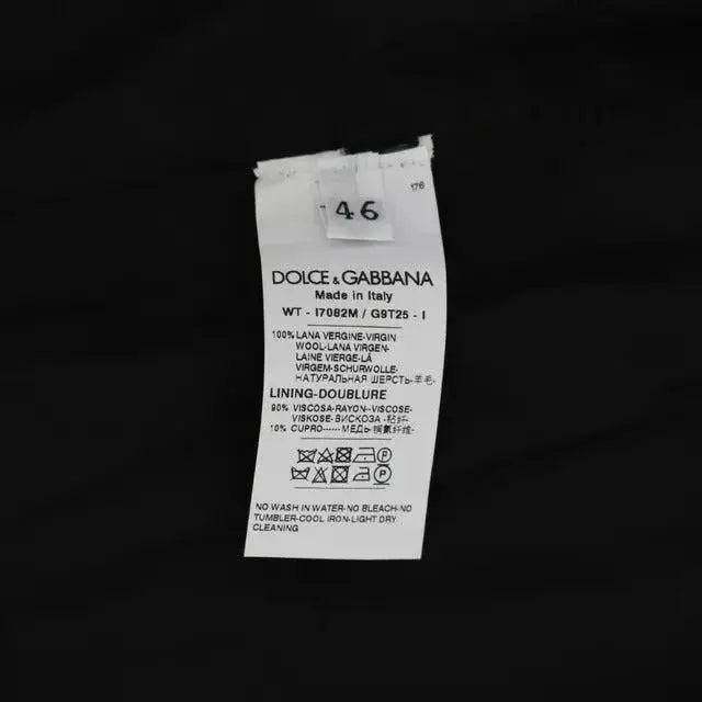 Dolce & Gabbana Black Wool Logo Waistcoat Vest