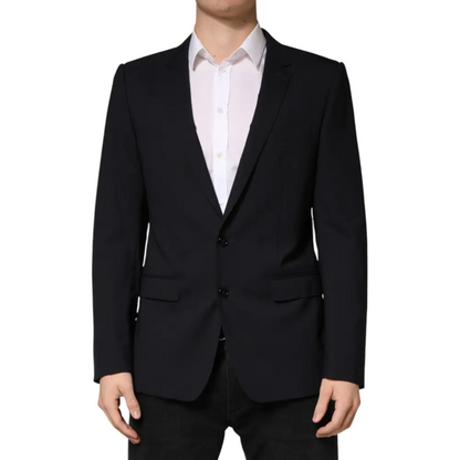 Dolce & Gabbana Black Wool Single Breasted 2 Button Blazer - Blazer