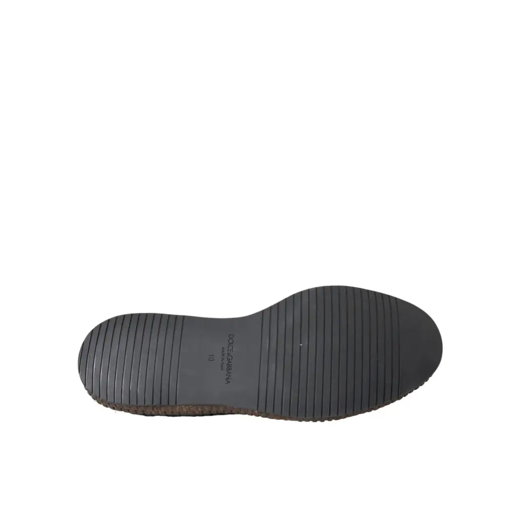 Dolce & Gabbana Black Woven Goat Leather Lace Up Derby Shoes