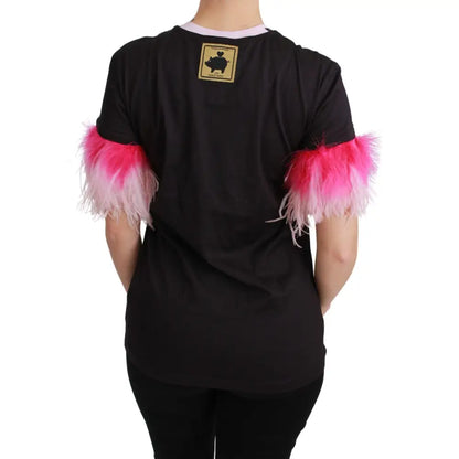 Dolce & Gabbana Black YEAR OF THE PIG Top Cotton T-shirt