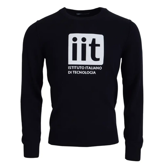 Trøje i Dolce & Gabbana blå cashmere med IIT-logo