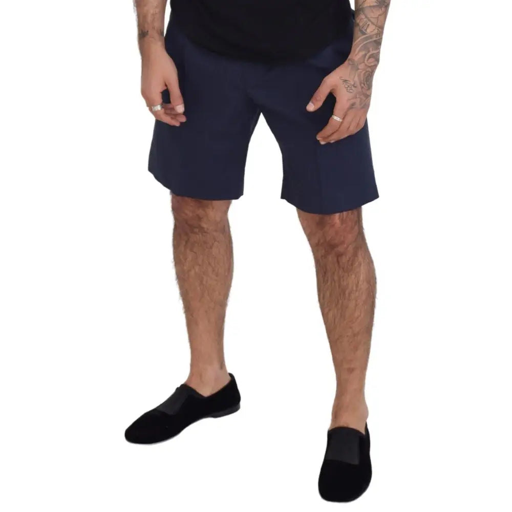 Dolce & Gabbana Blue Chinos Cotton Stretch Casual Shorts