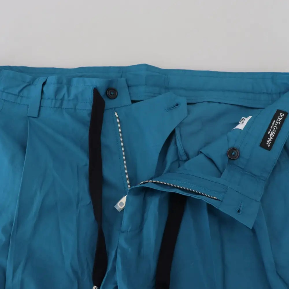 Dolce & Gabbana Blue Cotton Chinos Trousers Pants
