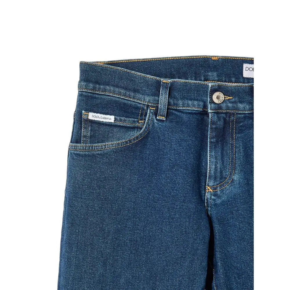 Dolce & Gabbana blå bomuldsskinny jeans, 100% originale brands fra outlet mærkevarer