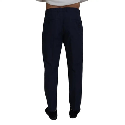 Dolce & Gabbana Blue Cotton Slim Trousers Chinos Pants