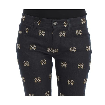 Dolce & Gabbana Blue Key Embroidered Slim Fit KATE Jeans