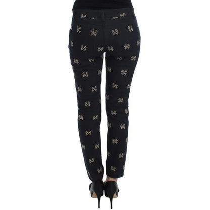 Dolce & Gabbana Blue Key Embroidered Slim Fit KATE Jeans