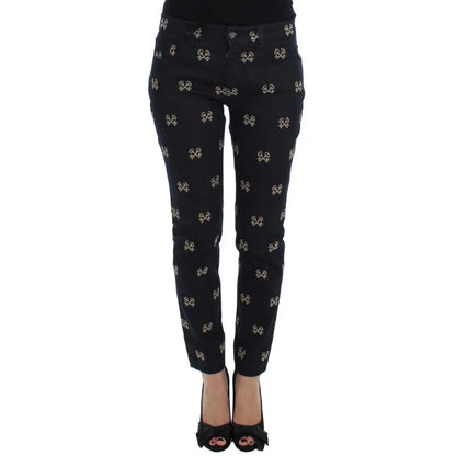 Dolce & Gabbana Blue Key Embroidered Slim Fit KATE Jeans