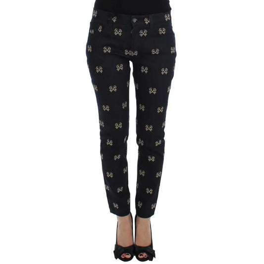 Dolce & Gabbana Blue Key Embroidered Slim Fit KATE Jeans