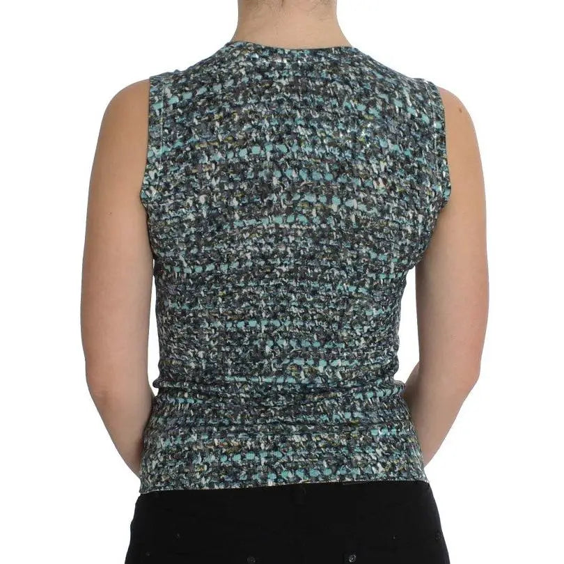 Dolce & Gabbana Blue Wool Sweater Sleeveless Pullover
