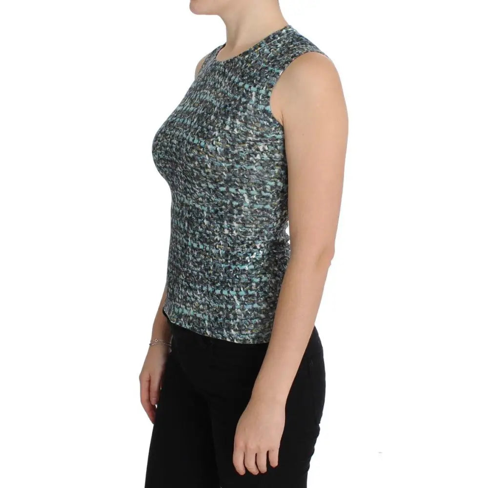 Dolce & Gabbana Blue Wool Sweater Sleeveless Pullover