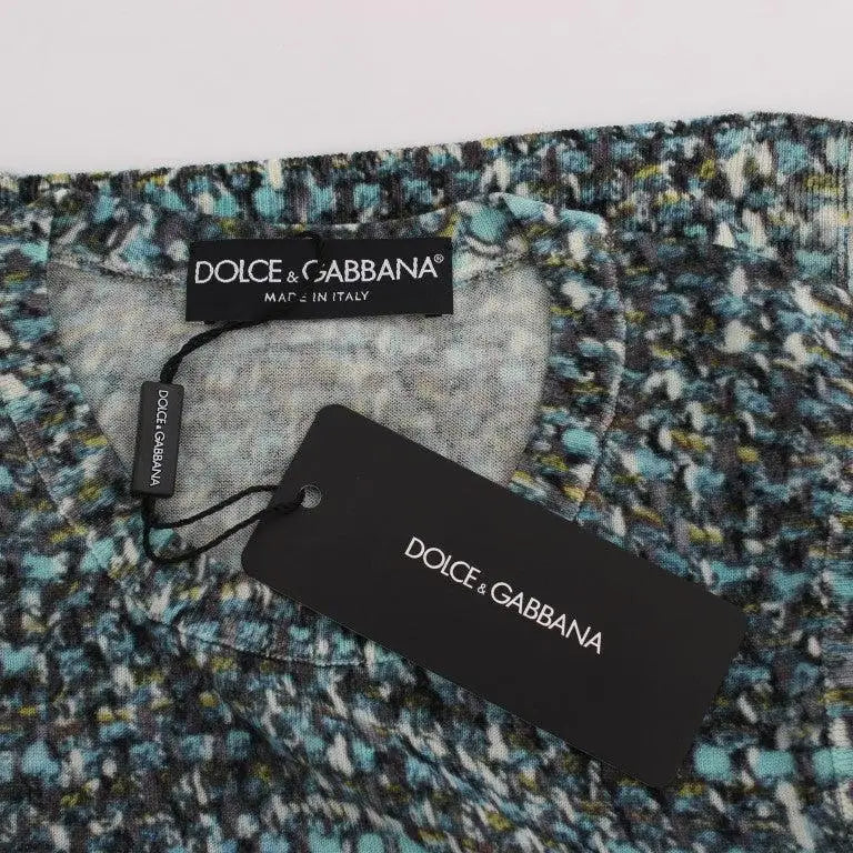 Dolce & Gabbana Blue Wool Sweater Sleeveless Pullover