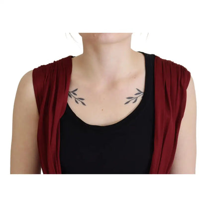 Dolce & Gabbana Bordeaux Silk Stretch Top Vest Blouse