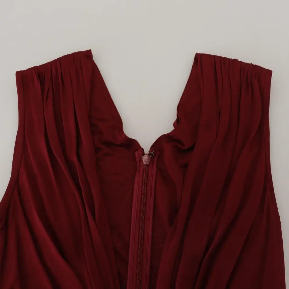 Dolce & Gabbana Bordeaux Silk Stretch Top Vest Blouse