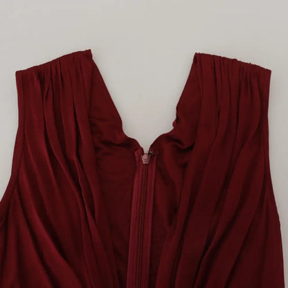 Dolce & Gabbana Bordeaux Silk Stretch Top Vest Blouse