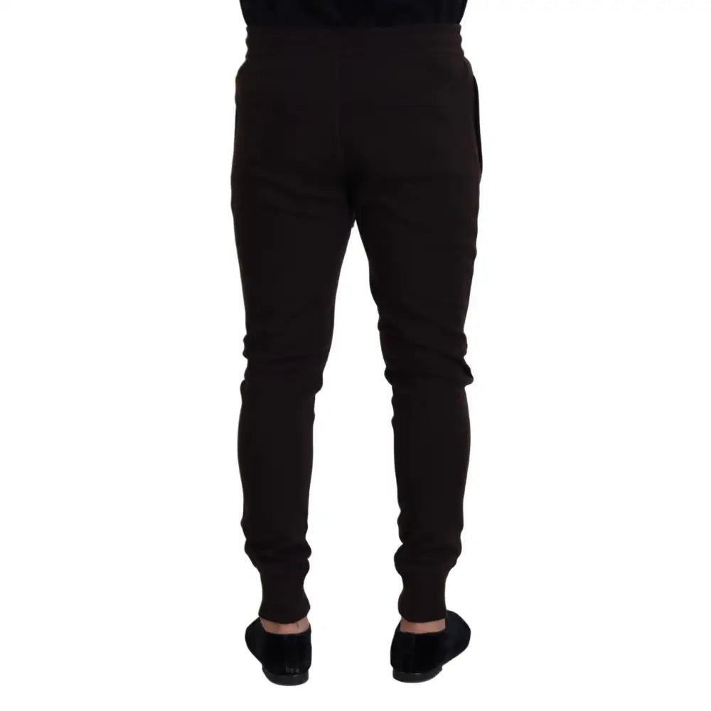 Dolce & Gabbana Brown Cashmere Trousers Bottoms Drawstring Pants