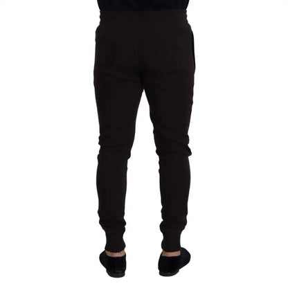 Dolce & Gabbana Brown Cashmere Trousers Bottoms Drawstring Pants