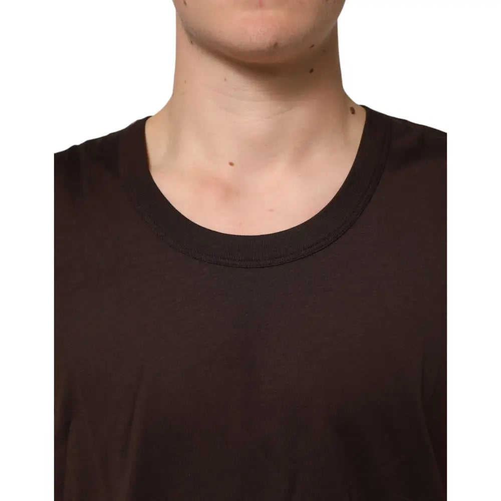 Dolce & Gabbana Brown Cotton Sleeveless Underwear Men Tank Top