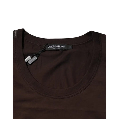 Dolce & Gabbana Brown Cotton Sleeveless Underwear Men Tank Top