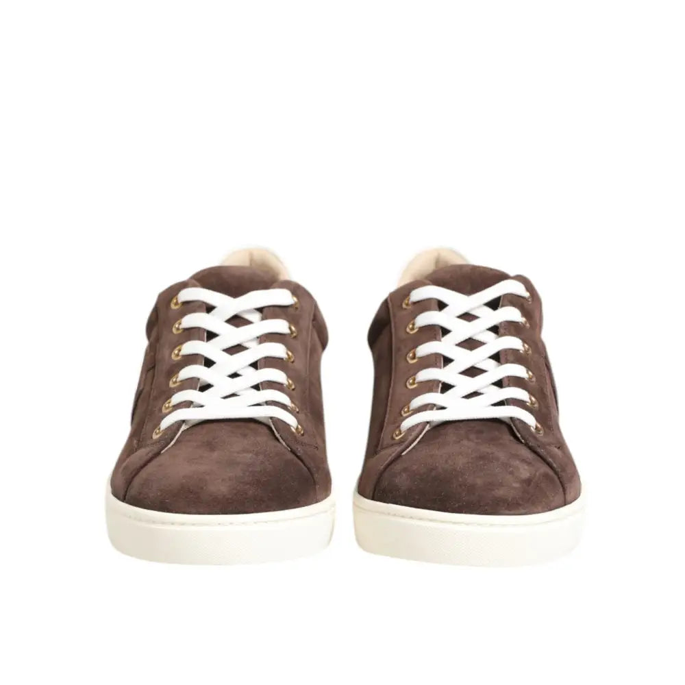 Dolce & Gabbana Brown Suede Leather Low Top Men Sneakers Shoes