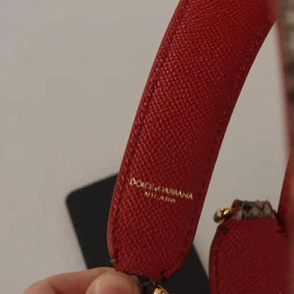 Dolce & Gabbana Brun Python Læder Studded Skulder Strap