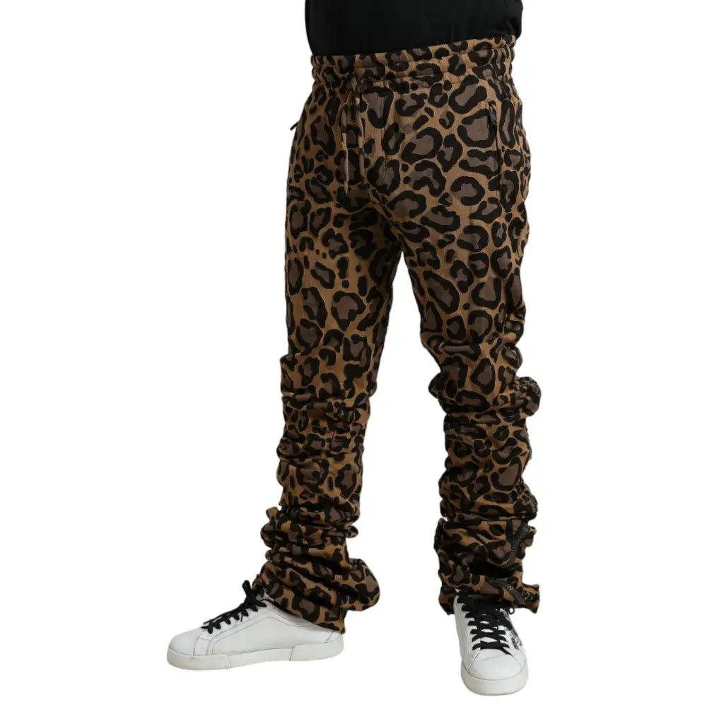 Dolce & Gabbana Chic Leopard Print Jogger Pants