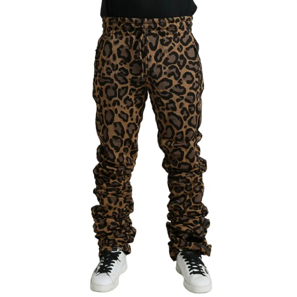 Dolce & Gabbana Chic Leopard Print Jogger Pants