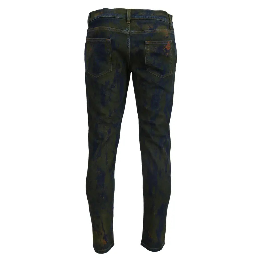 Dolce & Gabbana Chic Slim-Fit Denim Jeans in Green Wash