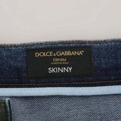Dolce & Gabbana Chic Slim-Fit Denim Jeans in Green Wash