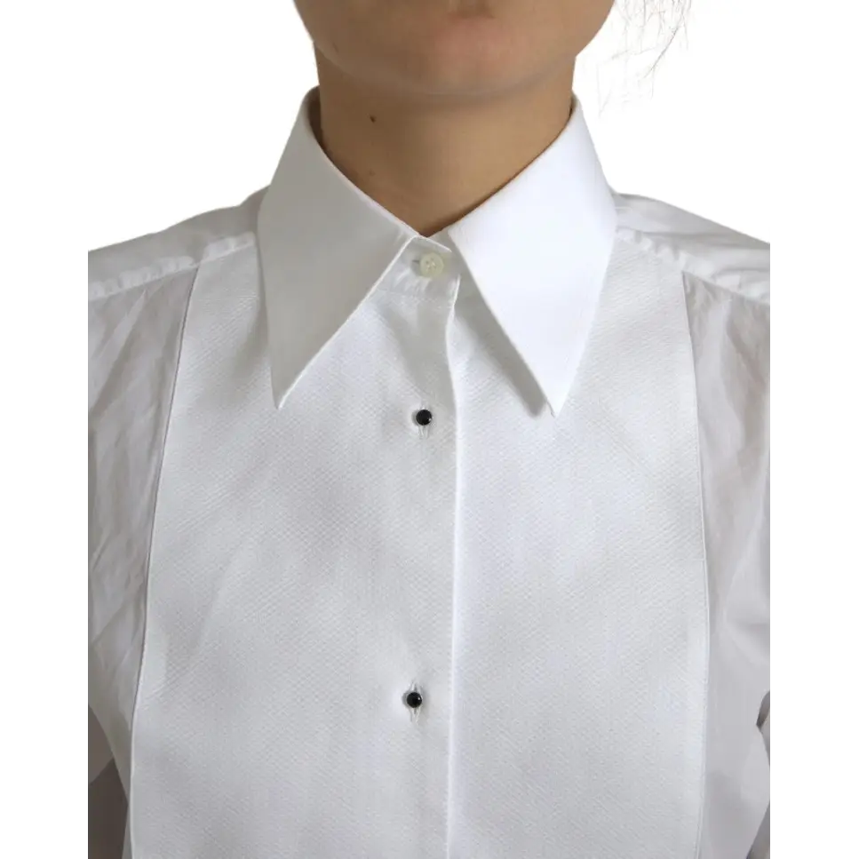 Dolce & Gabbana Cotton Collared Long Sleeves Shirt White