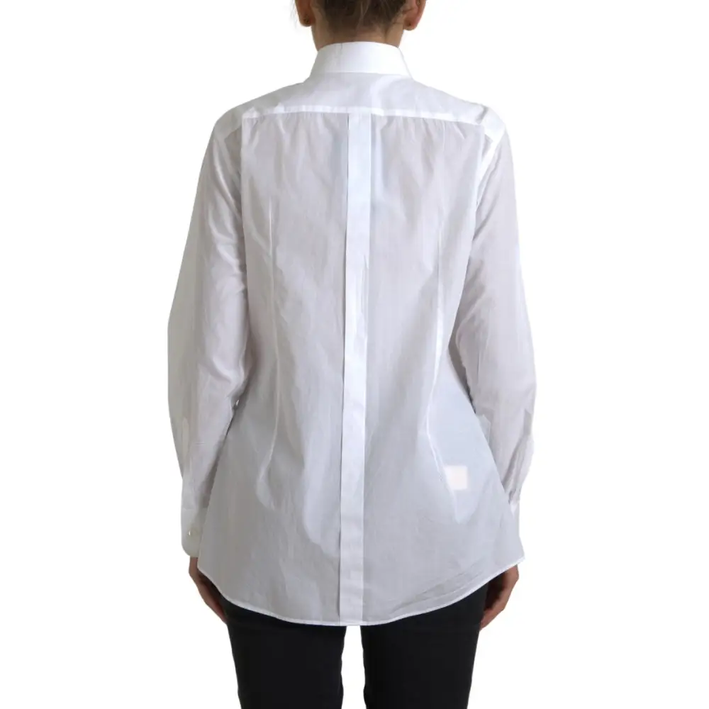 Dolce & Gabbana Cotton Collared Long Sleeves Shirt White