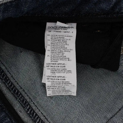 Dolce & Gabbana Crystal Roses Heart Embellished Jeans