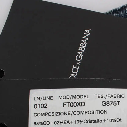 Dolce & Gabbana Crystal Roses Heart Embellished Jeans