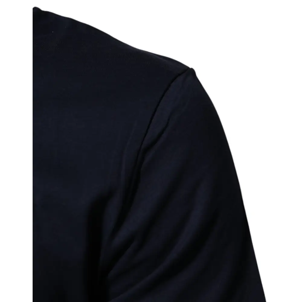 Dolce & Gabbana Dark Blue Cotton DG Logo Print Men’s Top T-shirt - T-shirts