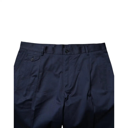Dolce & Gabbana Dark Blue Cotton Mid Waist Men Bermuda Shorts